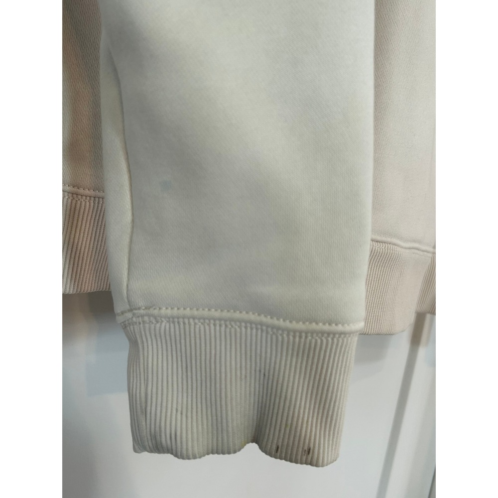 Carhartt Quarter Zip Pullover Womens Sweatshirt Cream Relaxed Fit Large Pocket - Picture 5 of 10